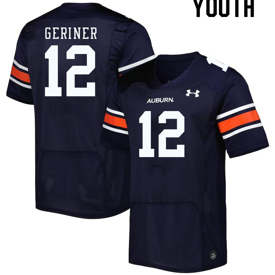Youth Auburn Tigers #12 Holden Geriner Navy 2023 College Stitched Football Jersey